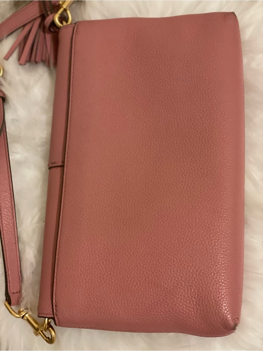 Tory Burch Dusty Rose Leather Crossbody with Tassel - Picture 7 of 13